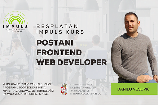 Dizajn za najavu impuls centar kursa postani frontend web developer 1