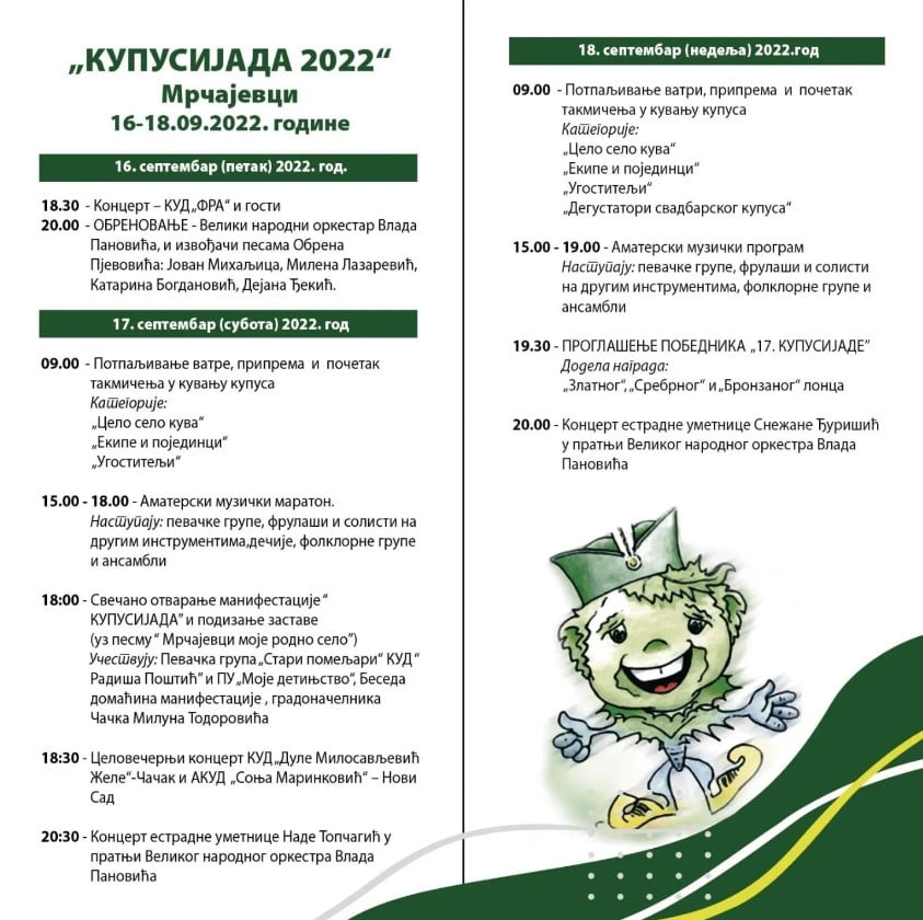 Kupusijada 22 program