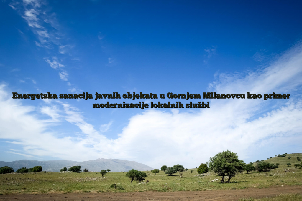 Energetska sanacija javnih objekata u Gornjem Milanovcu kao primer modernizacije lokalnih službi